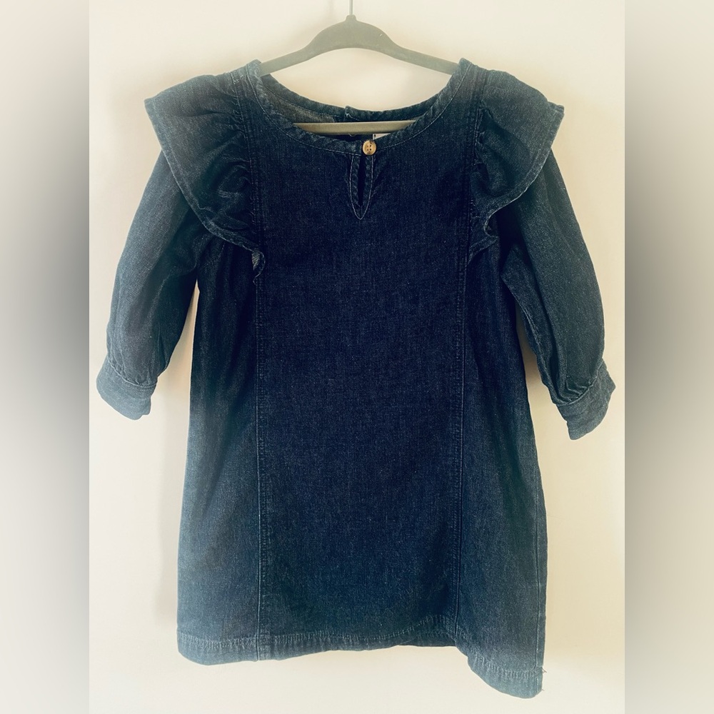 Denim Ruffle Sleeve Dress